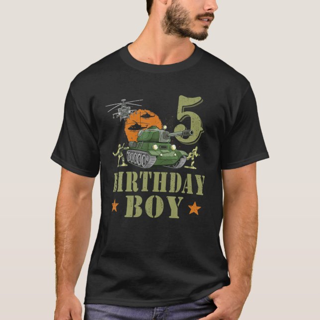 T-shirt 5 Anniversaire Joyeux Jeu Armée 5 Anniversaire Ca (Devant)