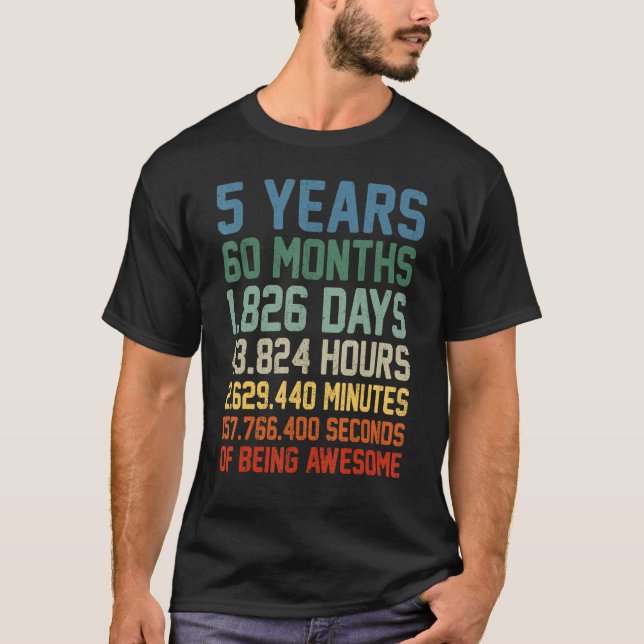 T-shirt 5 ans 5 ans 5 ans Décorations Anniversaire (Devant)