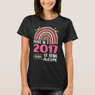 T-shirt 5 Ans 5ème Anniversaire Né En 2017 Femmes Filles