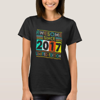 T-shirt 5 Ans Awesome depuis 2017 5e Anniversaire Rétro