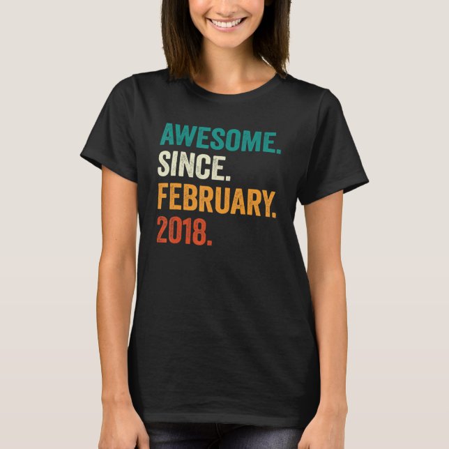 T-shirt 5 ans Awesome depuis février 2018 5e anniversaire (Devant)