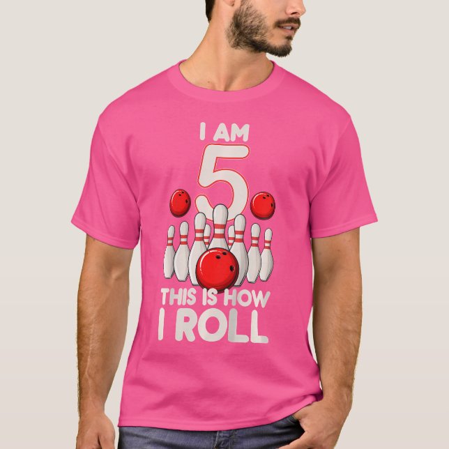 T-shirt 5 Ans Bowling Party 5E Anniversaire C'Est Comment  (Devant)