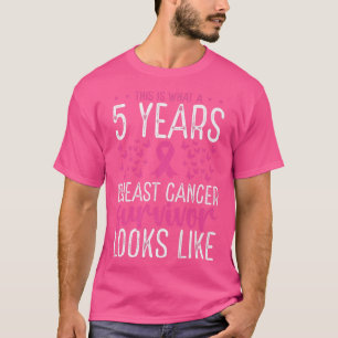 T-shirt 5 ans Cancer du sein sans cancer Cancer Survivant 