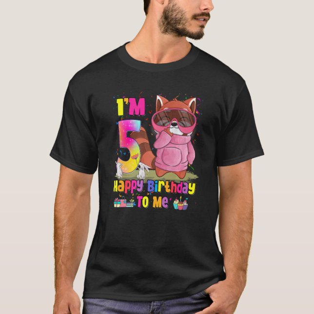 T-shirt 5 ans fille princesse Little Red Panda 5e Bir (Devant)