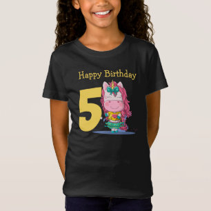 T-shirt 5 ans jaune Unicorne