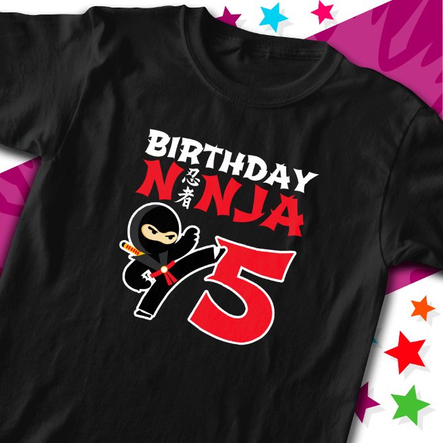 T-shirt 5 ans Karate Ninja Party Enfants 5e anniversaire (Créateur téléchargé)