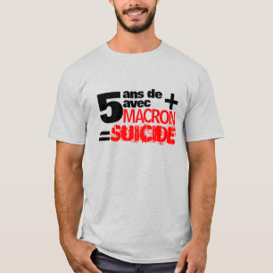 T-shirt 5 ans + Macron = SUICIDE - Tete homme gris