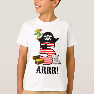 T-shirt 5 Ans Pirate Anniversaire Thème de fête Garçon Fil