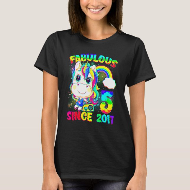 T-shirt 5 Ans Unicorn 5e Anniversaire Unicorn Girl Sinc (Devant)