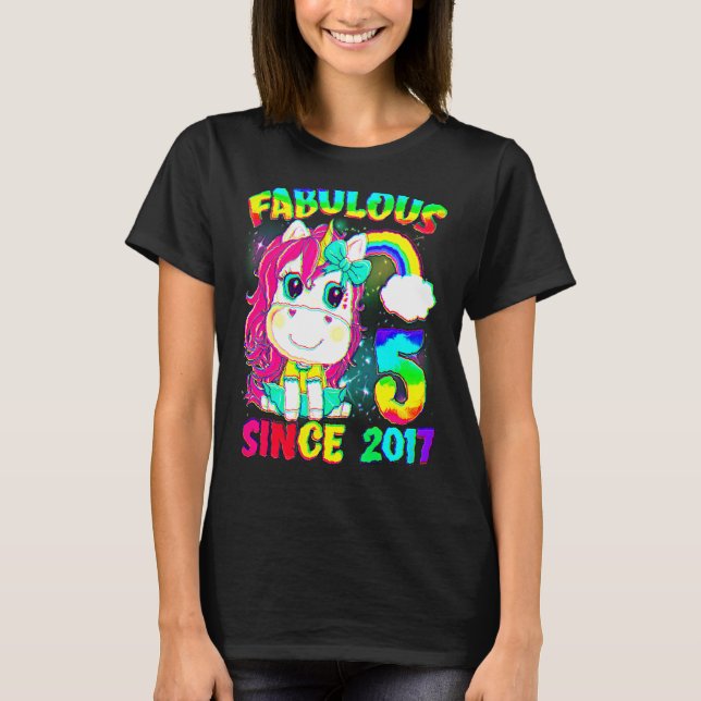 T-shirt 5 Ans Unicorn 5e Anniversaire Unicorn Girl Sinc (Devant)