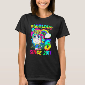 T-shirt 5 Ans Unicorn 5e Anniversaire Unicorn Girl Sinc