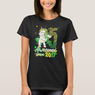 T-shirt 5 Ans Unicorne Flossant 5e Anniversaire Fille Un