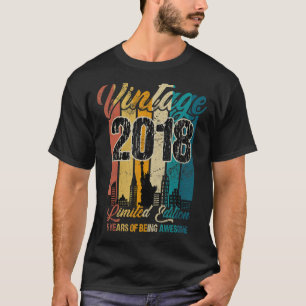 T-shirt 5 ans Vintage 2018 5e fête d'anniversaire 1