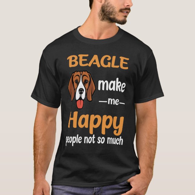 T-shirt 5 Beagle me rendent heureux (Devant)