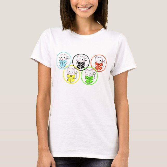 T-shirt 5 chats de bonheur (Devant)