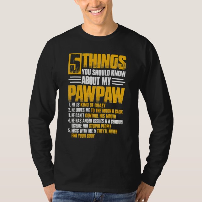 T-shirt 5 choses Pawpaw grand-père Fête des pères Noël (Devant)