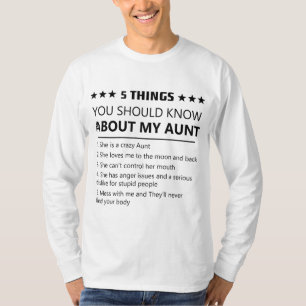 T-shirt 5 Choses Que Tu Devrais Savoir Sur Ma Tante Nièce