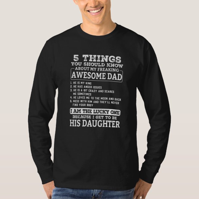 T-shirt 5 Choses Que Tu Devrais Savoir Sur Mon Super Papa  (Devant)