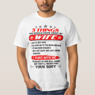 T-SHIRT 5 CHOSES QUE VOUS DEVRIEZ SAVOIR SUR MA FEMME 03