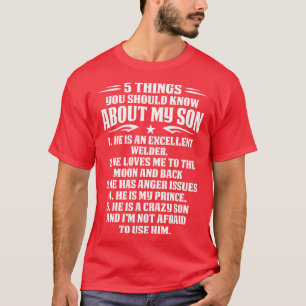 T-shirt 5 Choses Sur Welder Son Fier Welder T Shirts Pour