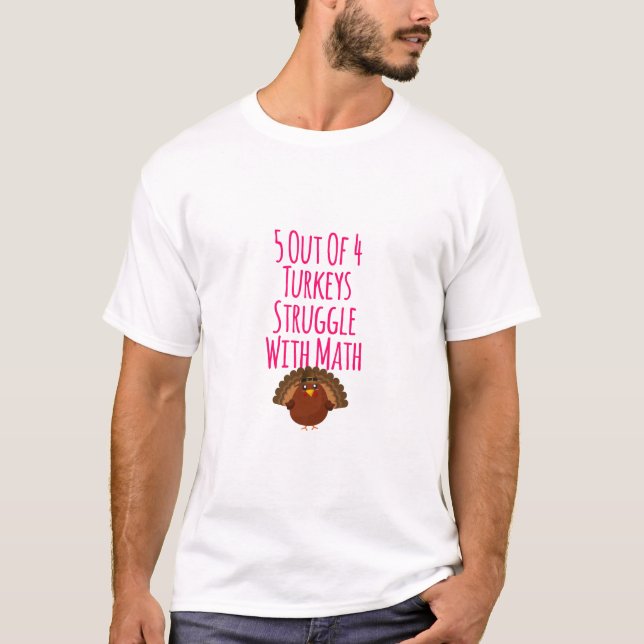 T-shirt 5 Déchets Sur 4 Luttent Avec Le Thanksgiving Des M (Devant)