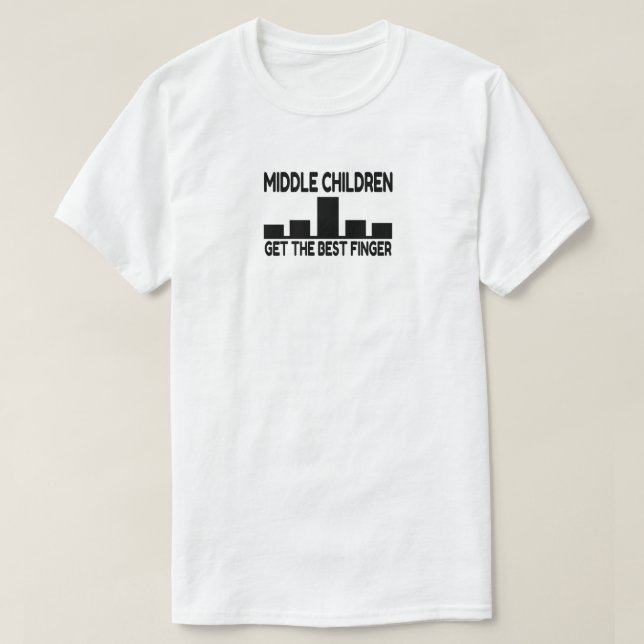 T-shirt 5 Enfants Moyen-Enfant Doigt Moyen Plaisanterie (Design devant)
