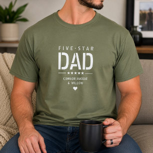 T-shirt 5 ÉTOILES DAD Cool moderne Fête des pères texte pe