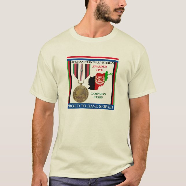 T-SHIRT 5 ÉTOILES DE CAMPAGNE VÉTÉRAN DE GUERRE EN AFGHANI (Devant)