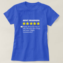 T-shirt 5 étoiles de révision de la tante