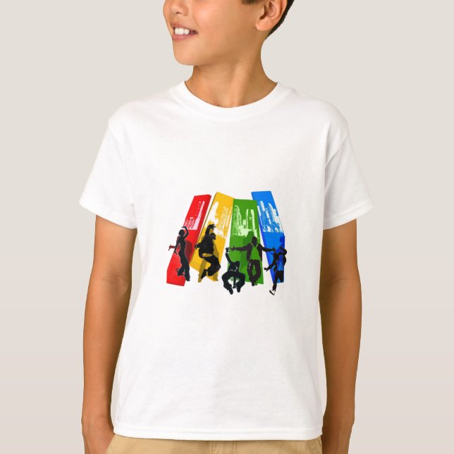 T-shirt 5 hip hop de danse (Devant)