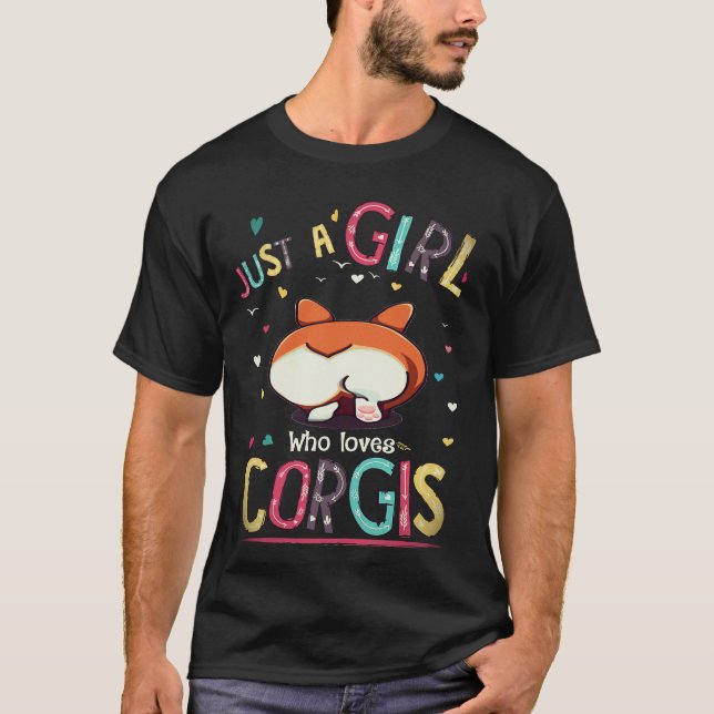 T-shirt 5 Juste Une Fille Qui Aime Corgi (Devant)