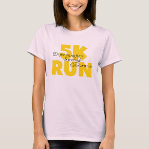 T-shirt 5 K Run Jaune Running Sports d'athlétisme