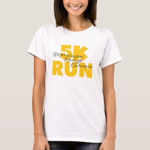 T-shirt 5 K Run Jaune Running Sports d'athlétisme