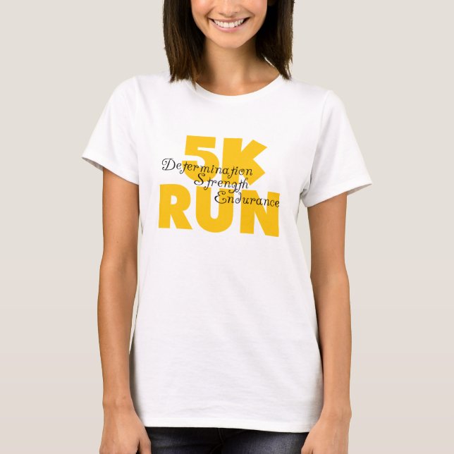 T-shirt 5 K Run Jaune Running Sports d'athlétisme (Devant)
