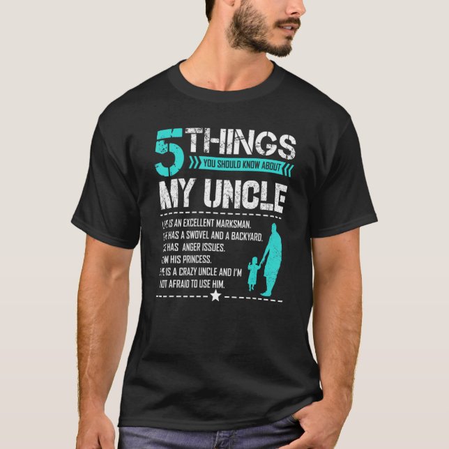 T-shirt 5 Les Choses Devraient Être Au Courant De Mon Oncl (Devant)