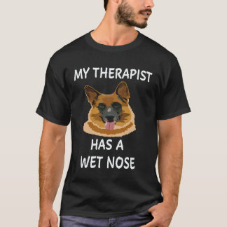 T-shirt 5 Mon thérapeute a un berger allemand au nez mouil
