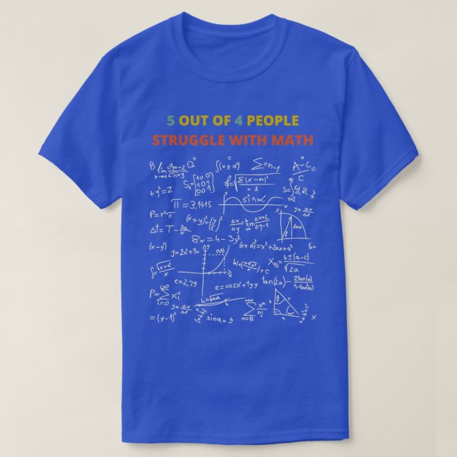 T-shirt 5 Personnes Sur 4 Luttent Avec Les Maths 18 (Design devant)