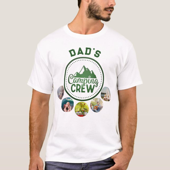 T-shirt 5 Photo Collage Papa's Camping Crew Outdoor (Devant)