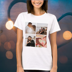 T-shirt 5 photo Collage personnalisé Personnalisé