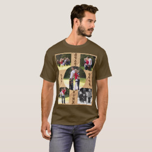 T-shirt 5 Photo Meilleur Papa Jamais 20XX Bois Grain Diago