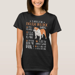 T-shirt 5 Règles pour les propriétaires anglais de bulld