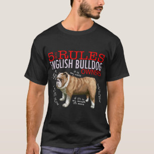 T-shirt 5 règles pour les propriétaires de bulldog angla