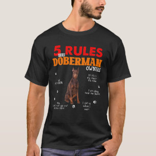 T-shirt 5 Règles Pour Les Propriétaires Doberman Pinscher