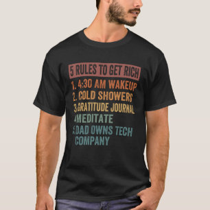 T-shirt 5 Règles pour s'enrichir Comment s'enrichir Règle
