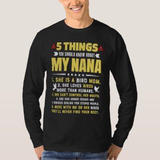 T-shirt 5 Things You Should Know About My Bird Mom Grandma