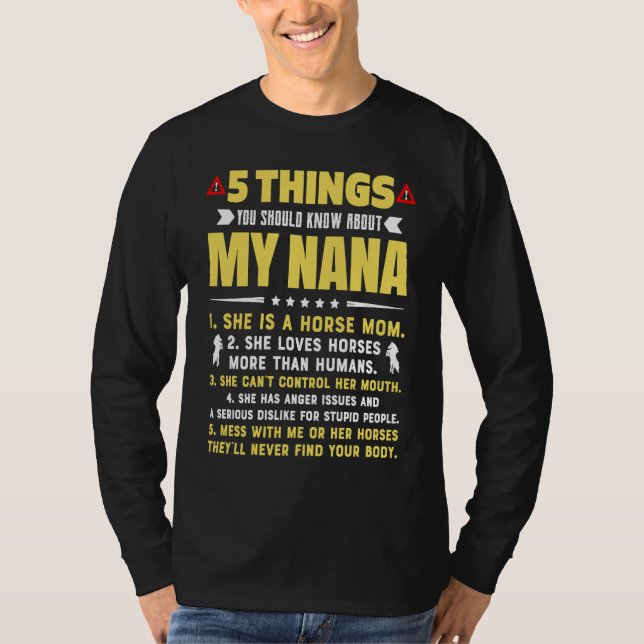 T-shirt 5 Things You Should Know About My Horse Mom Grandm (Devant)