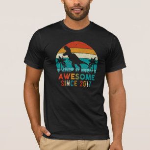 T-shirt 5Anniversaire Dinosaur 5 ans Garçon Awesome Sinc
