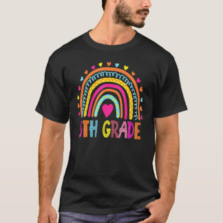 T-shirt 5e année Boho Rainbow enseignant Jour Dernier de
