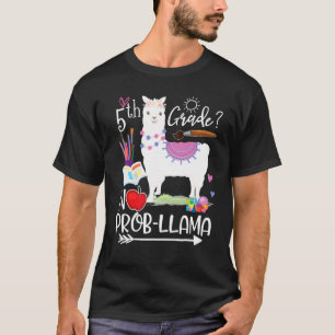 T-shirt 5e année Llama sans problème premier jour d'école