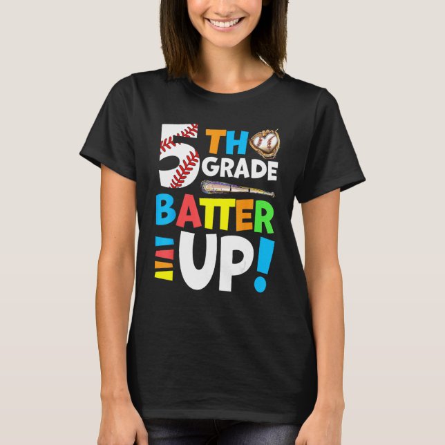 T-shirt 5e année Retour à l'école 5e année Batterie vers l (Devant)